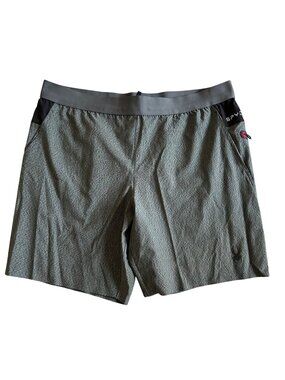 Spyder Active Men's Sz XXL Performance Shorts Gray & Black With Zipper Pocket